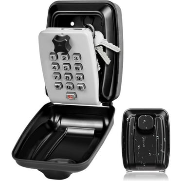 Key Lock Box for Outside, Waterproof Wall Mount Key Lock Box for House Key, 12-Digit Combination Resettable Large Capacity Security Lockbox for Home, Garage, Office, Gray