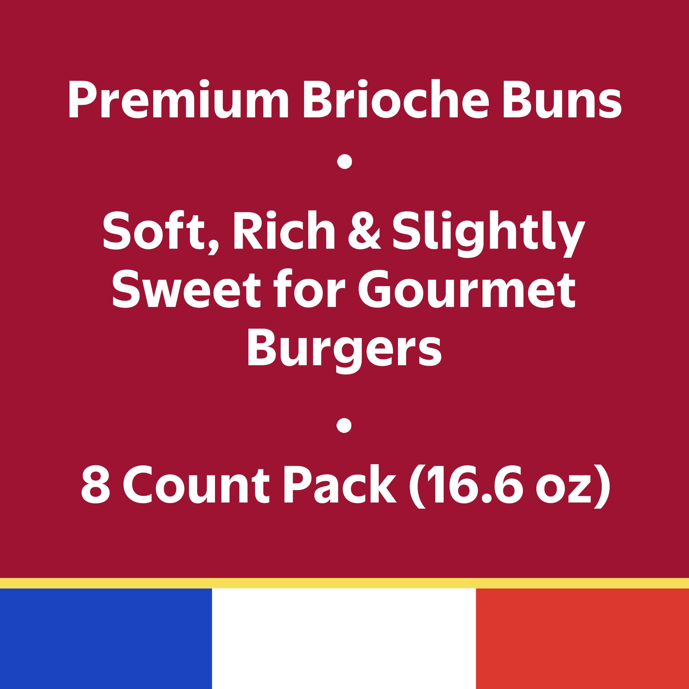 Pan Pepin, Finest Brioche Hamburger Buns 16.6 oz, 8 Count, Shelf Stable