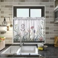 thumbnail image 7 of GZHJMY 36 Inch Length Kitchen Curtains Watercolor Wildflowers 2 Panels Half Window Sheer Curtains Rod Pocket Farmhouse Short Drapes for Bathroom Cafe Basement Home Decor, 7 of 7