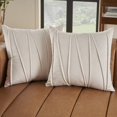 thumbnail image 2 of Mina Victory Sofia Velvet Lines Fabric 18" x 18" Throw Pillow - Ivory (Set of 2), 2 of 7