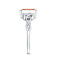 thumbnail image 3 of Rosec Jewels Solitaire Lab Created Orange Sapphire Celtic Knot Ring with Diamond - 1.7 Carat - AAAA Quality, 14K White Gold, US 8.50, 3 of 8