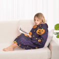 thumbnail image 4 of Halloween Pumpkin Bat Pattern Blanket Hoodies for Kids 6-13YR Oversize Wearable Blanket Hoodies for Boys Girls Teens, 4 of 7