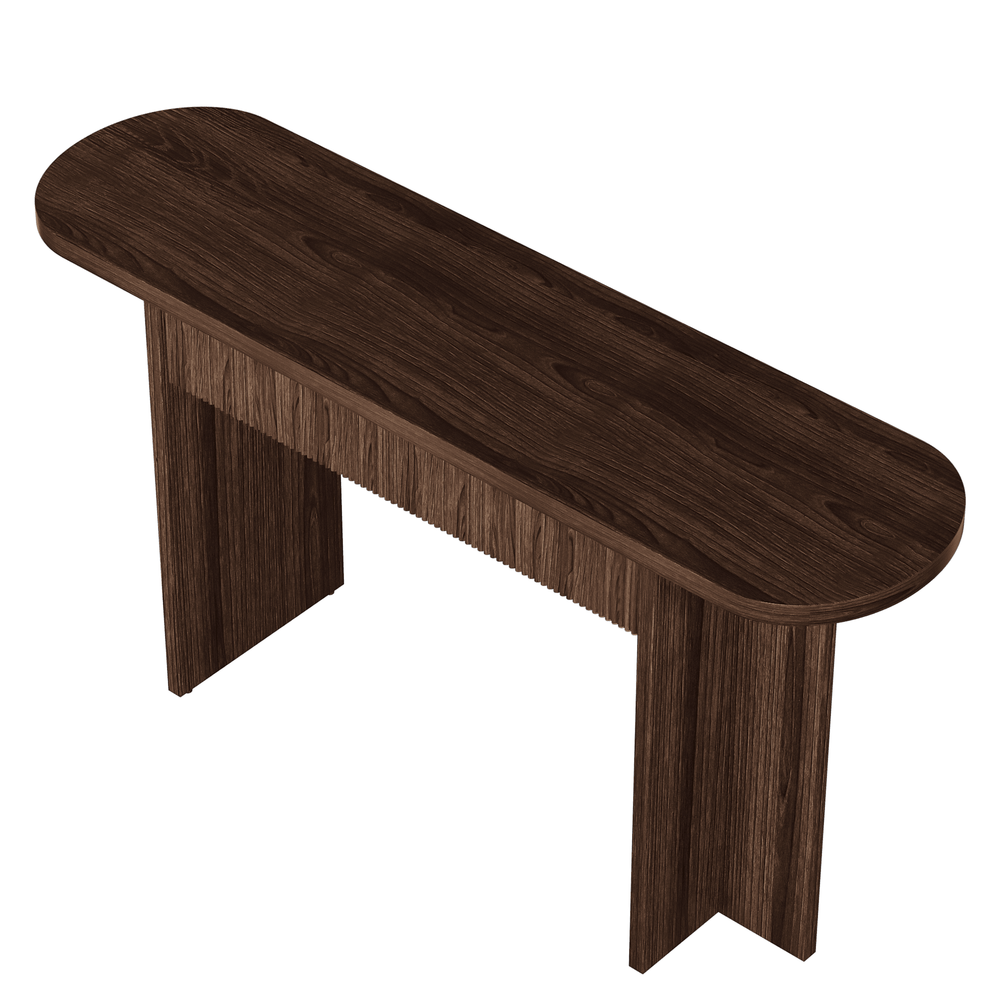 Mintazer 63" Fluted Console Table with 2 Drawers, Modern Entryway Tables with Storage, Sofa Table for Entryway Hallway Living Room, Brown