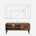 thumbnail image 3 of VASAGLE Mueble de TV, Mesa de TV, para televisores de hasta 55 Pulgadas, Largo de 120 cm, para Salón, Dormitorio, Marrón Rústico, 3 of 5