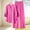 Hot Pink plus size 2 piece set a1, variant on Cagogo Women Plus Size 2 Piece Set V Neck Long Sleeve Shirt Wide Leg Pants Casual Loose Outfits Solid Basic Matching Lounge Tracksuits Comfy Travel Airport Clothes, Navy 2XL