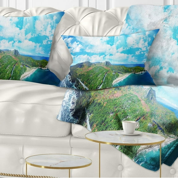 Designart Panoramic Acadia National Park - Landscape Photography Throw Pillow - 12x20