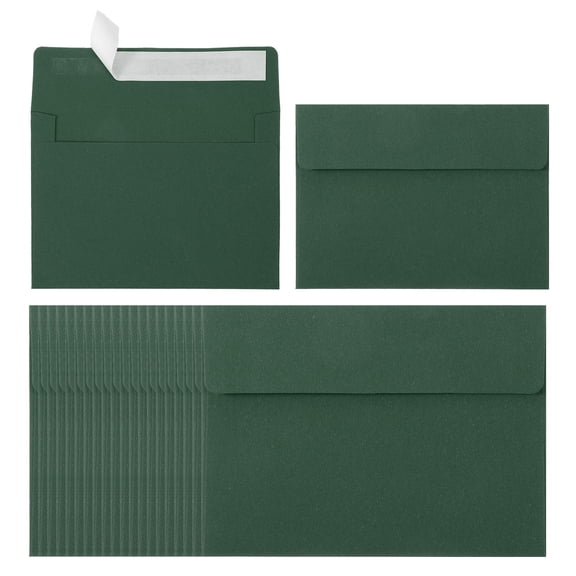 Uxcell 60ack A2 Envelopes, Self Seal Green Invitation Envelopes for Postcard Wedding Cards