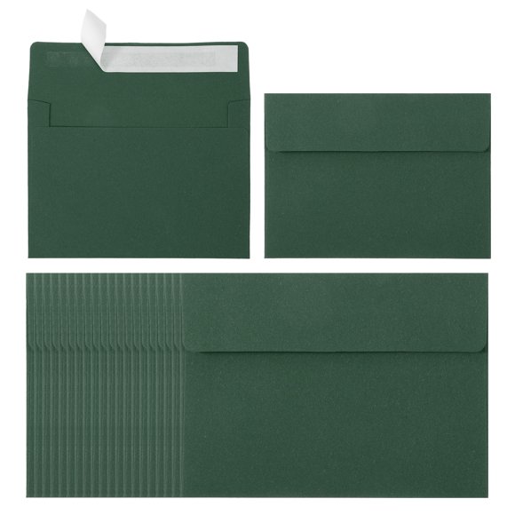 Uxcell 24ack Enveloppes A2, Enveloppes d'Invitation Vertes Auto-Scellantes pour Cartes Postales de Mariage