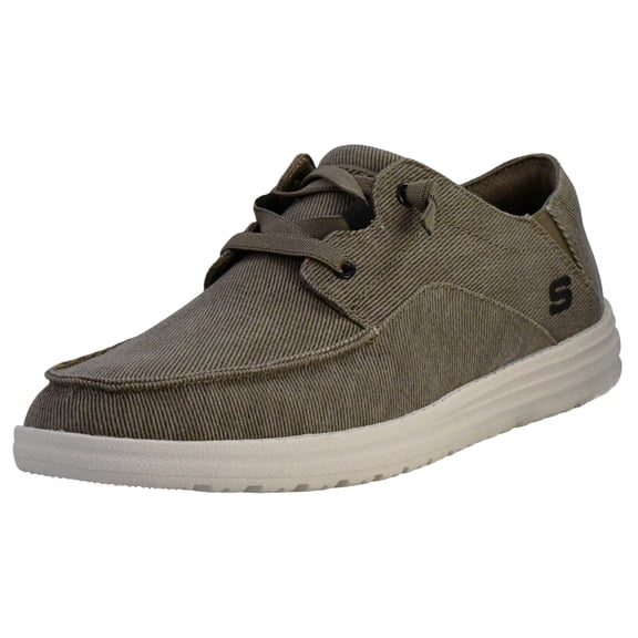 Skechers Melson Volgo Canvas Mens Slip on Shoes, Lace-Up Casual Shoes