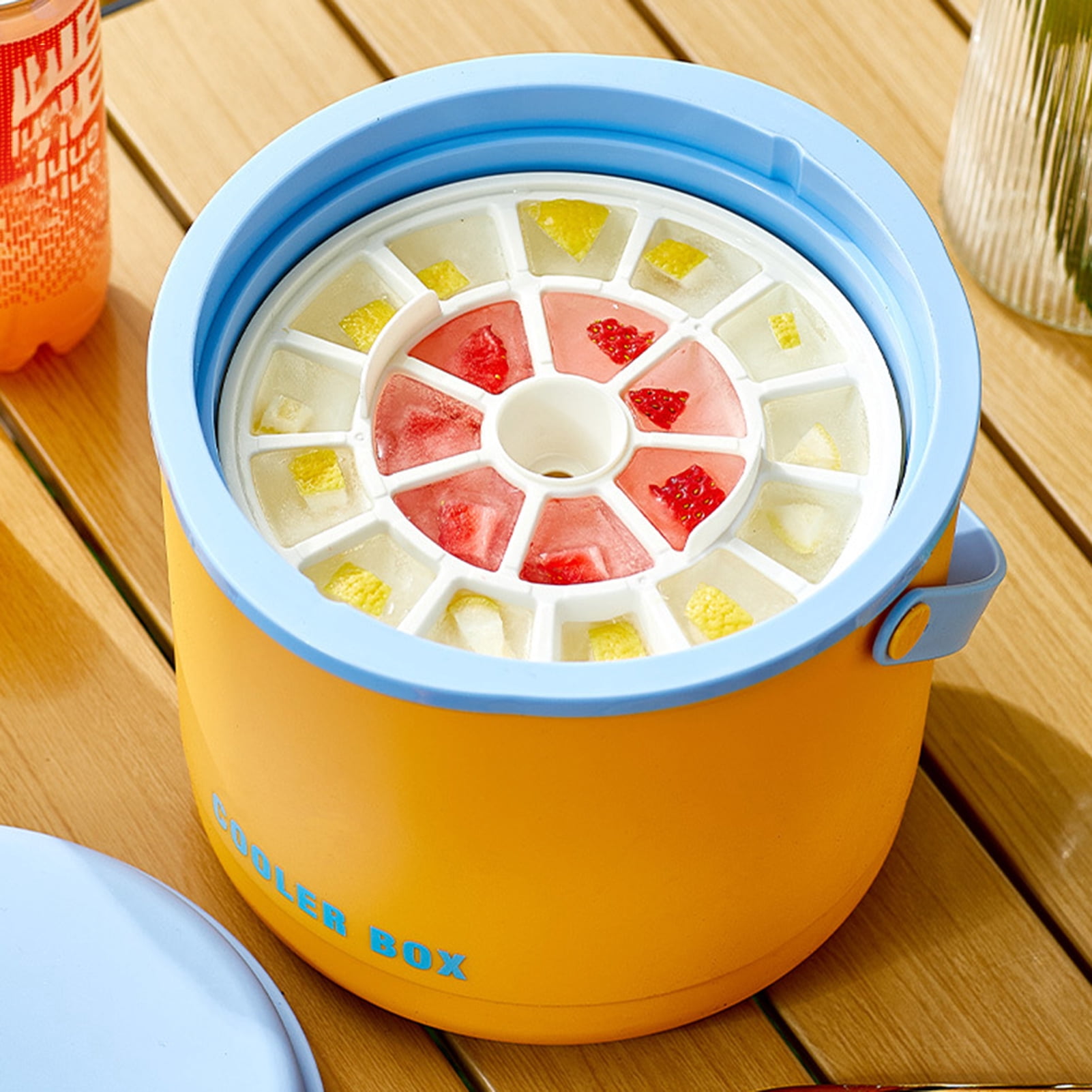 OIUR Ice Bucket Ice Cube Tray with Lid & Bin Efficient Ice Making Mold for Freezer Easy Release Reusable Ice Cube Maker for Drinks Coffee