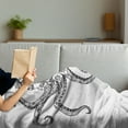 thumbnail image 3 of Octopus Soft Flannel Fleece Throw Blanket, Octopus Doodle Cultural Pattern Mandala Eastern Style Illustration Print, Cozy Plush for Indoor and Outdoor Use, 50" x 70", Black White, by Ambesonne, 3 of 5