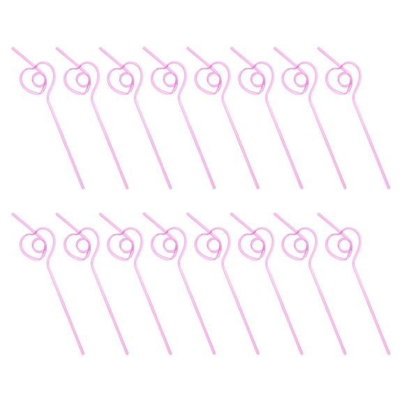 Pink Heart Shape Straws for Home Made of Plastic Perfect for Valentine Parties and Gifts