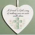 thumbnail image 2 of A Friend is God's Way Religious Ornament, Handcrafted Ocean-Inspired Pendant, Heart Shaped Cross Friendship ,Heart Acrylic Hanging Decorations, Birthday Christian Gifts for Best Friend Women, 2 of 4