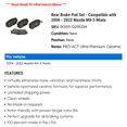 thumbnail image 2 of Rear Brake Pad Set - Compatible with 2006 - 2022 Mazda MX-5 Miata 2007 2008 2009 2010 2011 2012 2013 2014 2015 2016 2017 2018 2019 2020 2021, 2 of 2