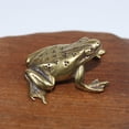 thumbnail image 3 of Old Solid Brass Frog Figurine Office Decoration Animal Statue Frog Statuette Toy, 3 of 9