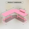 thumbnail image 7 of YRLLENSDAN 50 Inch L shaped Corner Gaming Desk, Adjustable Computer Desk with Large Desktop, Home Office Desk with Monitor Stand, for Home and Work Place, Pink, 7 of 7