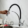 thumbnail image 3 of Kitchen Faucet, 360 ° Rotation, With Flexible Black Silicone Hose, Kitchen Mixer, With Detachable Metal Shower Or Whwy, 3 of 5