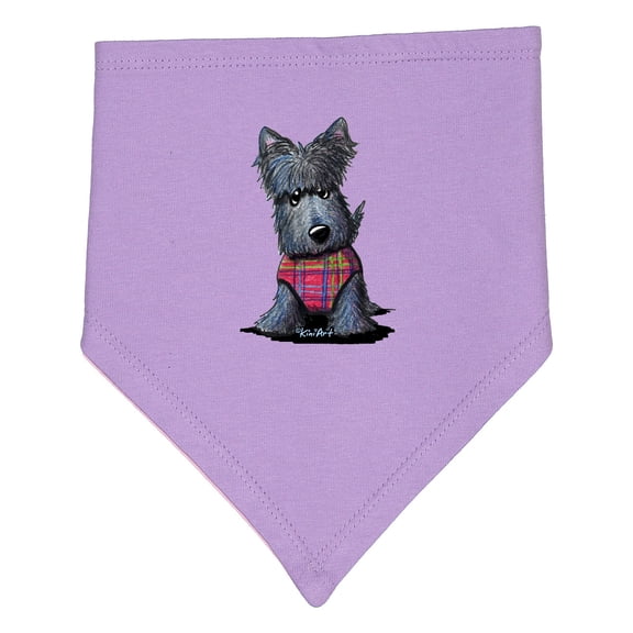 Inktastic Scottie Dog in Plaid Baby Bandana Bib