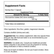 Swanson Glucosamine Sulfate 2Kcl 500 Milligrams 250 Capsules