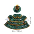 thumbnail image 3 of 2 Pcs/Set Christmas Tree Porch Goose Outfits, Lawn Goose Statue Xmas Tree Costume, Green Christmas Garden Goose Clothes Dress and Hat for 23" High Statue Xmas Holiday Patio Yard Decor, 3 of 8
