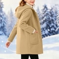 thumbnail image 5 of RYRJJ Kid Girls Single Breasted Trench Coat Winter Warm Long Peacoat Long Sleeve Hooded Jacket Outwear with Pockets, 5 of 9