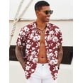 thumbnail image 6 of COOFANDY Mens Beach Shirts Short Sleeve Floral Button Down Shirt Island Cruise Ship Essentials, 6 of 7