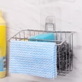 thumbnail image 4 of Visland Sponge Brush Holder 2-in-1 Adhesive Sink Caddy Dishcloth Scrub Hanger Rack Kitchen Sink Organizer No Drilling Stainless Steel Rustproof Waterproof, 4 of 6