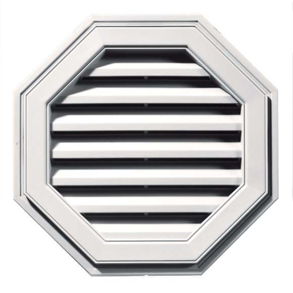 Ventilación Octagonal Builders Edge de 56 cm y 22" Blanco Brillante