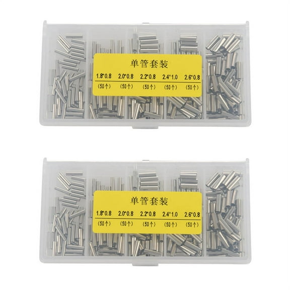 500Pcs Single Crimping Sleeve Fishing Line Wire Leader Copper Tube Connector Fishing Accessories Line Tube