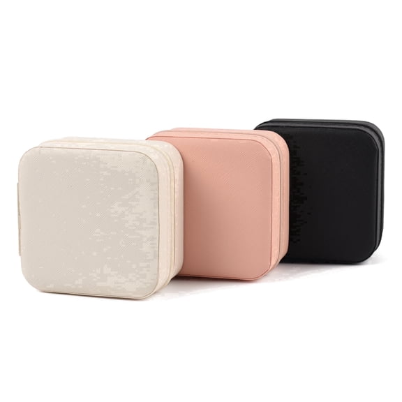 Hagao Jewelry Organizer Case 3 Pack, Mini Travel Storage, Pink Black White
