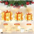 thumbnail image 2 of Juego de 3 cajas de regalo LED, adornos navideños con LED de color blanco cálido en el interior, caja navideña impermeable de PVC iluminada en el exterior con lazo, 2 of 5