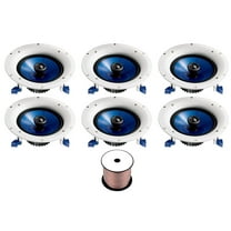 Yamaha High-Performance Easy-Io-Install Moisture Resistant 2-Way 140 watts Surround Sound in-ceiling Speaker System (Set Of 6)