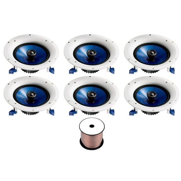 Yamaha High-Performance Easy-Io-Install Moisture Resistant 2-Way 140 watts Surround Sound in-ceiling Speaker System (Set Of 6)