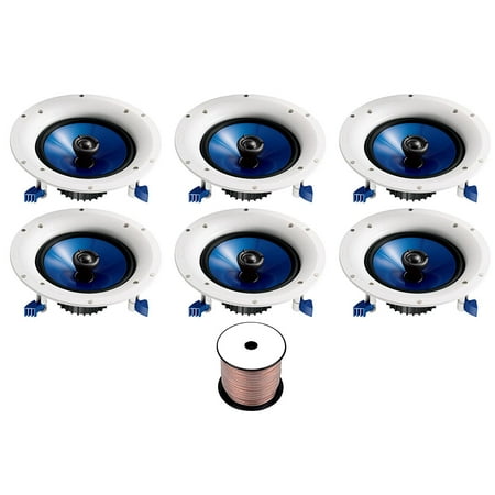 Yamaha High-Performance Easy-Io-Install Moisture Resistant 2-Way 140 watts Surround Sound in-ceiling Speaker System (Set Of 6)