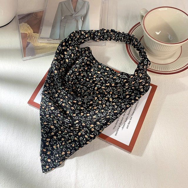 Pañuelo triangular, pañuelo ancho, tocado, pañuelo cuadrado floral, cinturón elástico para el cabello para mujer, pañuelo triangular para la cabeza, accesorios para diadema