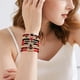 thumbnail image 3 of Pulsera de fútbol de capa apilable brazalete de cristal del corazón de la letra de la amistad pulsera de estiramiento conjunto de pulseras (B E), 3 of 5