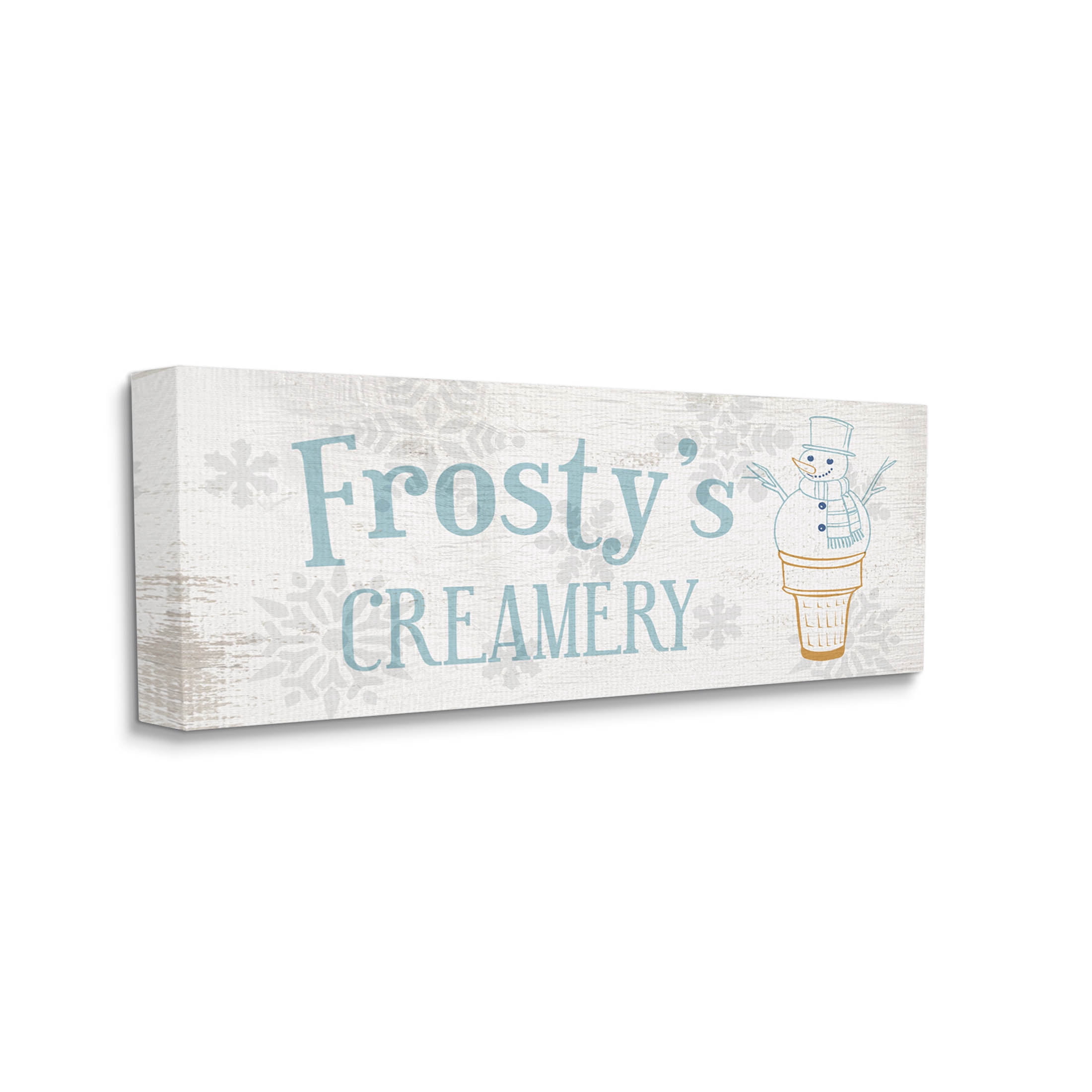 Frosty's Creamery Winter Ice Cream Holiday Graphic Art Gallery Wrapped Canvas Print Wall Art