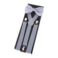 thumbnail image 2 of Conjunto de tirantes con pajarita para hombre con correas de hombro para gris, 2 of 9