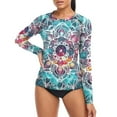 thumbnail image 4 of joogoo Womens UPF 50+ Rash Guard Mandala Ethnic Print Long Sleeve UV Protection Sun Shirts Tops M, 4 of 7