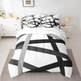 thumbnail image 2 of Homewish White Black Lines 7-Piece Bedding Comforter Set,Modern Asbtract Geometric King Bedding Sets,Minimalism Style Bed Sheets For Men Women,Super Cozy Room Decor, 2 of 8