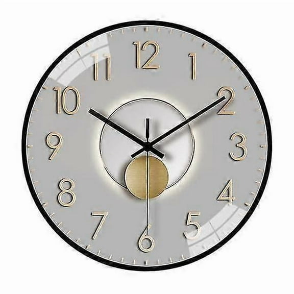 8 Inch Modern Wall Clock Silent Non-Ticking Battery Operated Wall-mounted Clock Living Room Bedroom Kitchen Office Classroom Decor