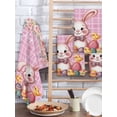 thumbnail image 2 of Pink Easter Bunny Kitchen Dish Towels for Drying Dishes Set of 3, Spring Easter Eggs Chicken Floral Plaid Waffle Weave Microfiber Hand Tea Bathroom Towels Quick Dry & Absorbent Towel 15.7x23.6, 2 of 7