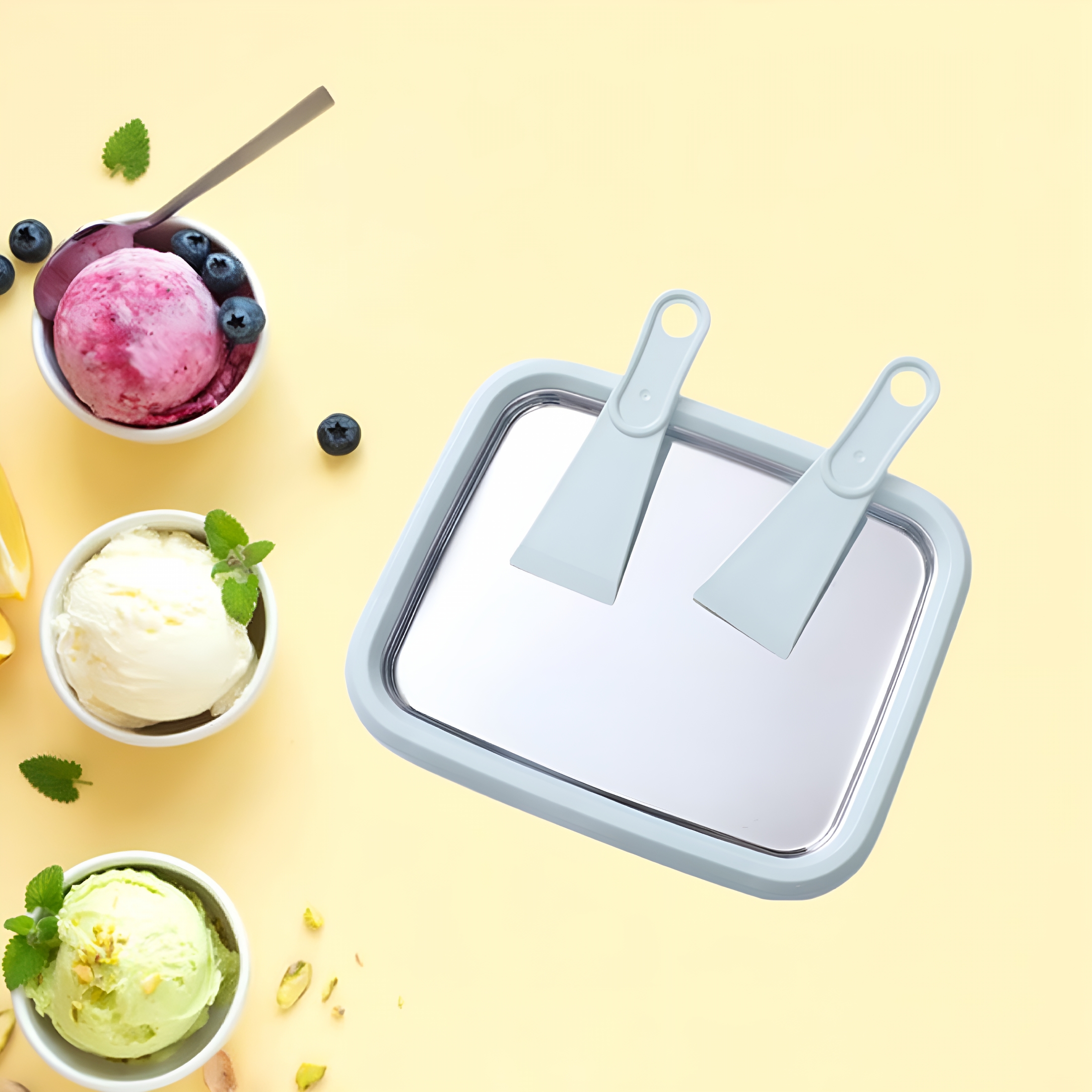 ACDANC 2026 New Diy Ice Cream Maker Practical Ice Cream Cold Plate for Homemade Rolled Cream for Dessert, Kitchen, Parties, Ice Cream, Homemade Treats