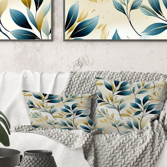 Designart "Neutral Shades of the Coast" Plants Printed Throw Pillow