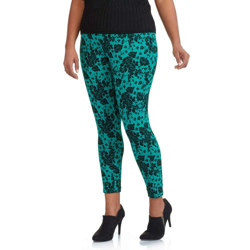 Faded Glory Women's PlusSize Printed Essential Leggings Walmart