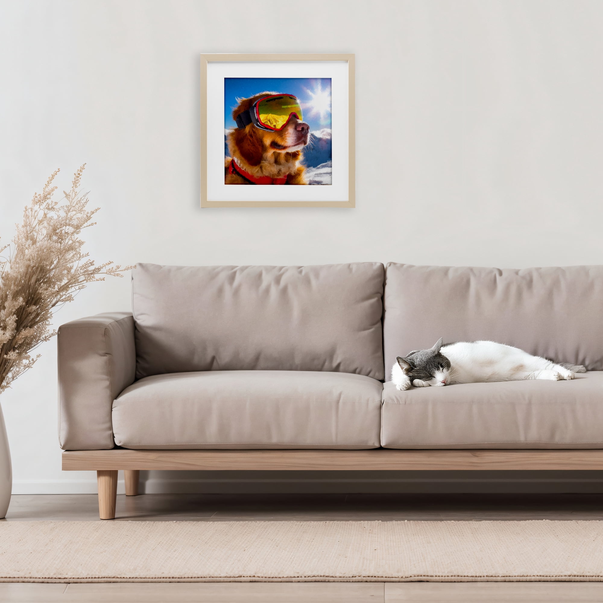 Stupell Industries Ski Goggles Retriever Birch Framed Print Under Glass, design by Sean Parnell