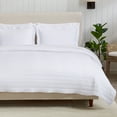 thumbnail image 1 of Great Bay Home Channel Stitch Modern Ribbed Reversible Quilt Set With Shams  (King, White), 1 of 6