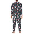 thumbnail image 7 of Salouo Christmas Hat Cute Puppy A Print Button-Front Long Sleeve Pajama Set for Men, Soft 2Pjs Men's Long Sleeve Sleepwear -Small, 7 of 7