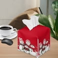 thumbnail image 5 of FUIALDOLG Waterproof Tissue Box Cover, PU Leather Square Car Tissue Holder with Cartoon Snowmen Pattern - Decorative Organizer for Bathroom Vanity Countertop, Night Stands, Office Desk & Car, 5 of 7