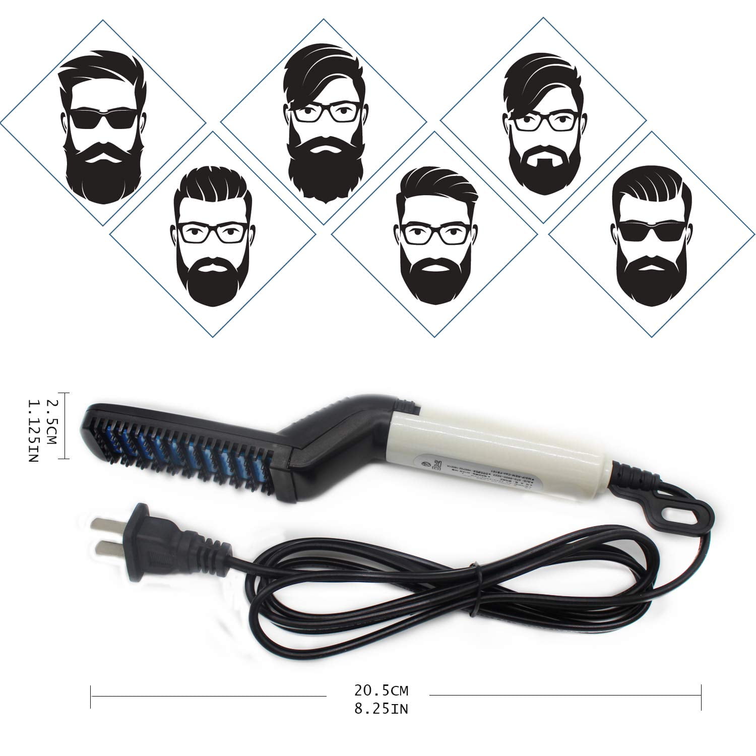 Biinggo Beard Straightener For Men Straightening Brush Hair Straightening Comb Hair Styler Electric Hot Comb Anti Scald Heated Beard Comb